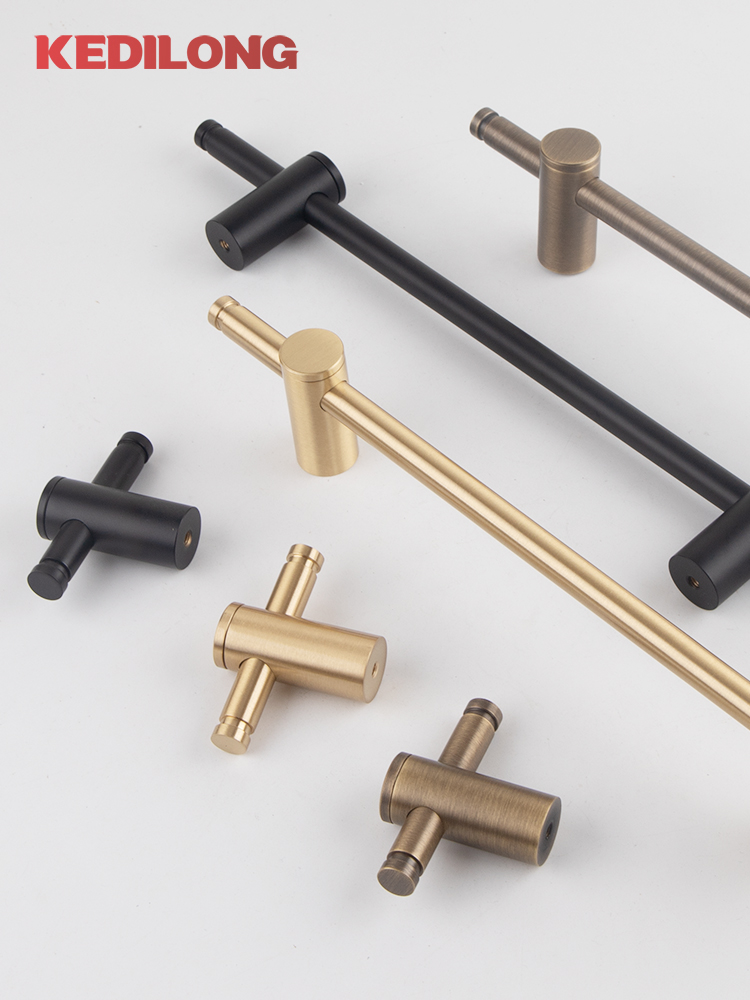 Drawer Pull Gold - KEDLO Modern minimalist solid brass long