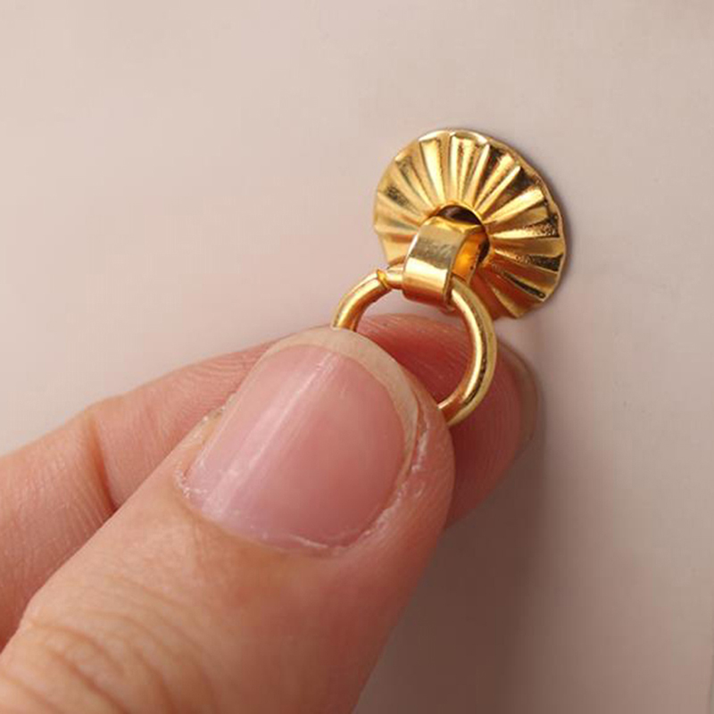 Furniture Hardware Handles - 4pcs 1/12 Hardware Golden Metal Handle