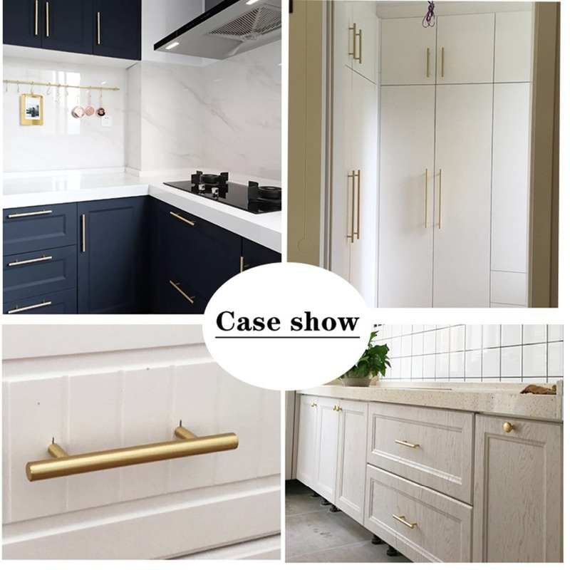 Modern Gold Brushed Straight C - Drawer Pull Gold review and price
