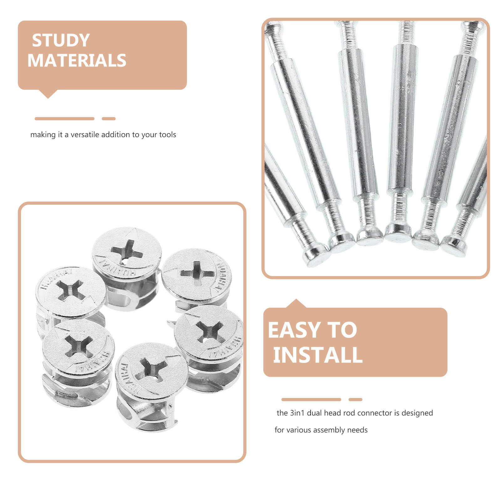 10Sets 3in1 Double Head Rod Co - Furniture Hardware Cam Lock review and price