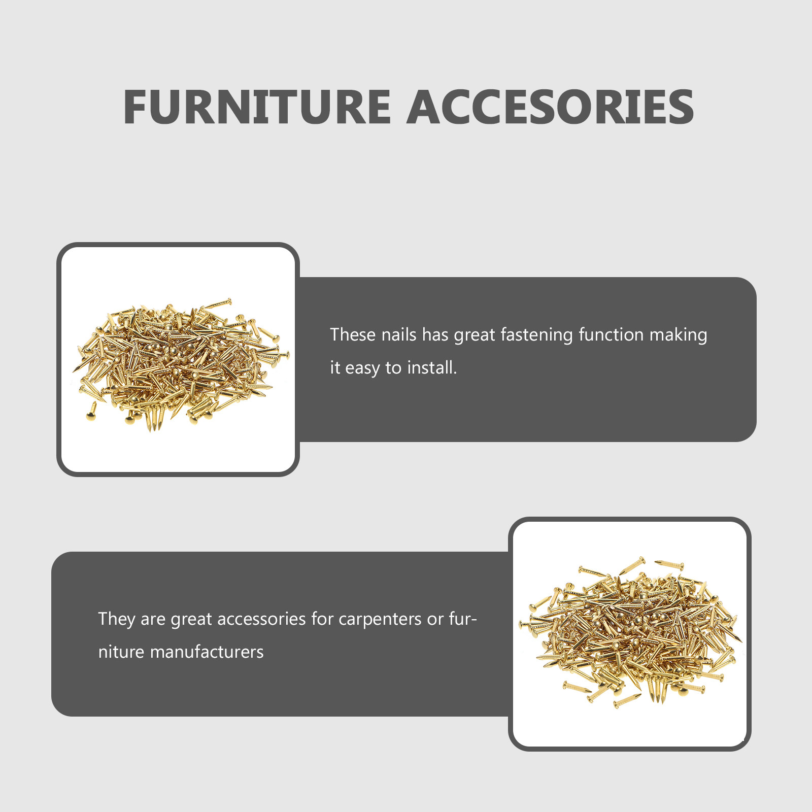 200Pcs Brass Nails Round Head  - Furniture Upholstery Hardware review and price