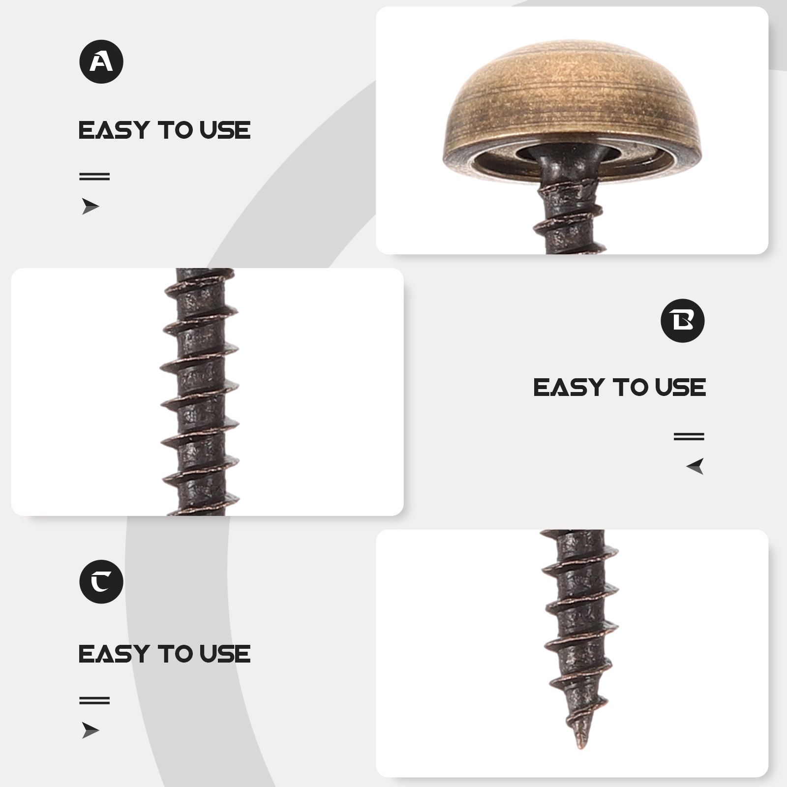 8pcs 13mm Brass Brass Screws C - Furniture Upholstery Hardware review and price